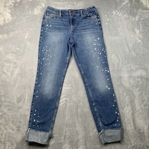 Hollister Jeans Women's Size 9L High Rise Jean Legging Blue Crop 29X28 Cuffed